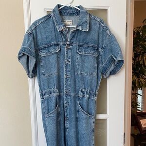 Free People Blue Denim Romper